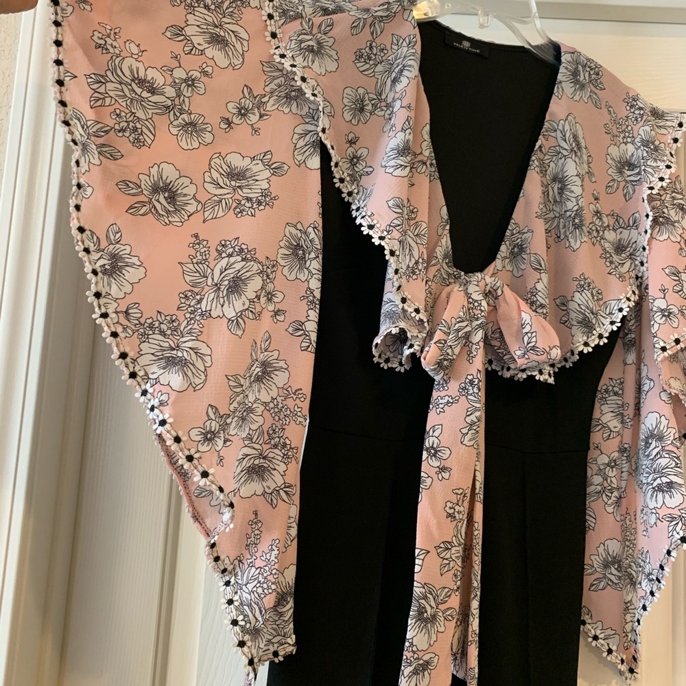 NEW Black Pink Ruffle Jumpsuit - Picture 7 of 8